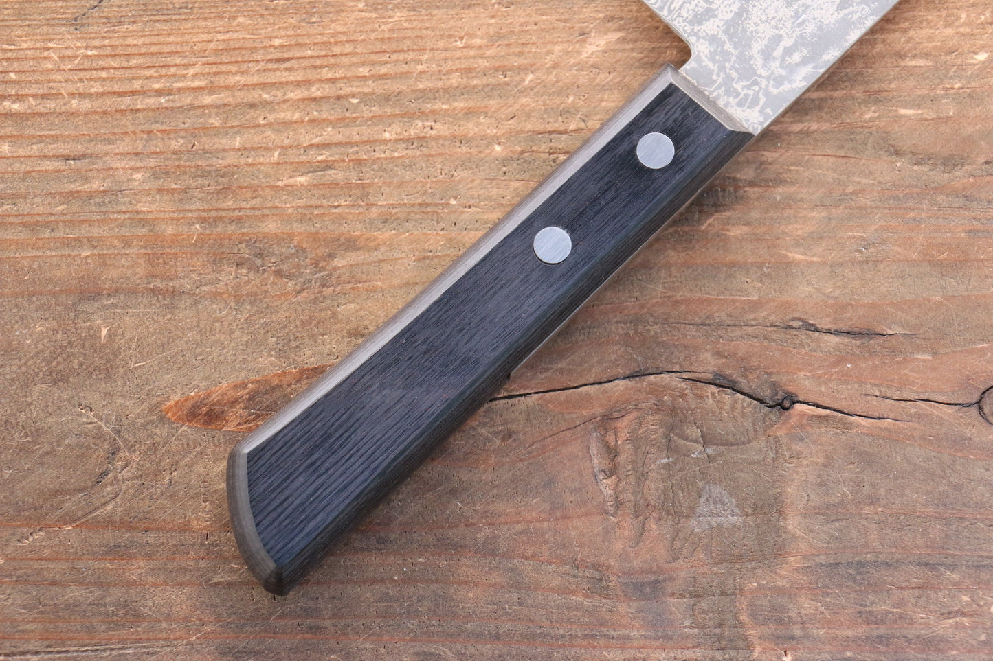 山本 直 V金10号 黒ダマスカス 牛刀包丁 180mm 黒合板柄 - 清助刃物