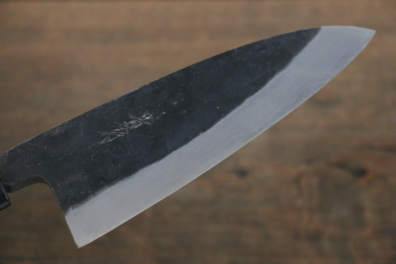 岩井 貴行 白ニ鋼 黒打 出刃包丁 150mm 紫檀柄 - 清助刃物
