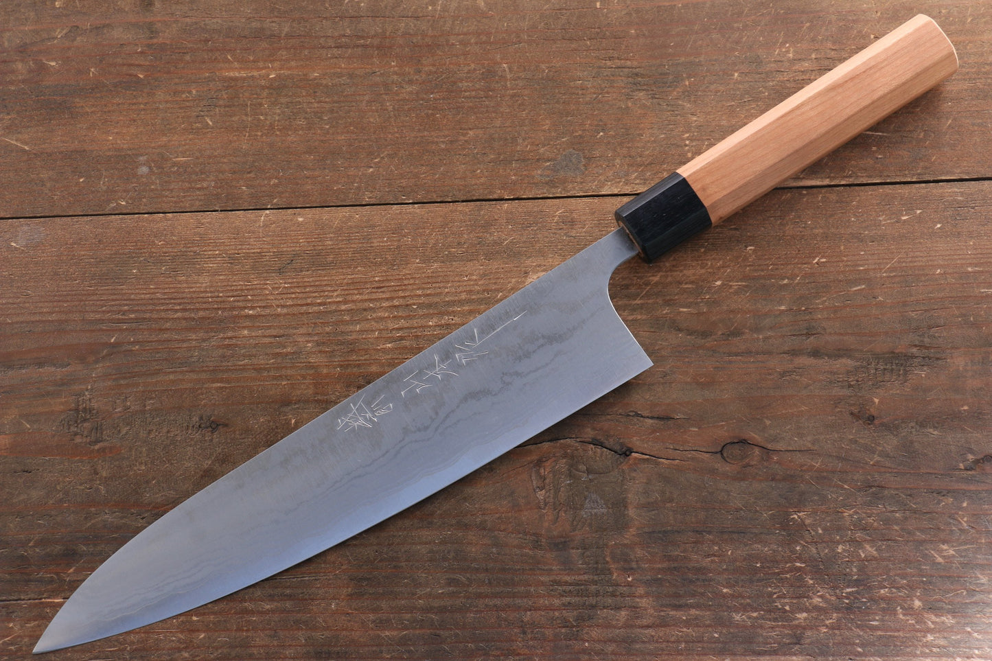 山本 直 V金10号 ダマスカス 牛刀包丁 240mm 桜柄 - 清助刃物