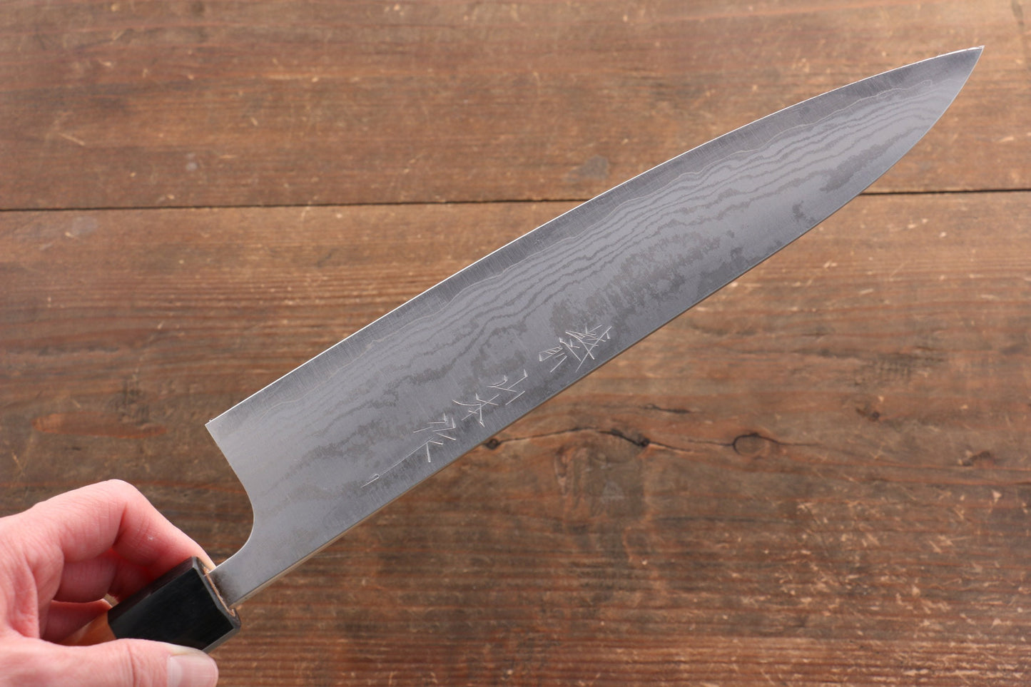 山本 直 V金10号 ダマスカス 牛刀包丁 240mm 桜柄 - 清助刃物