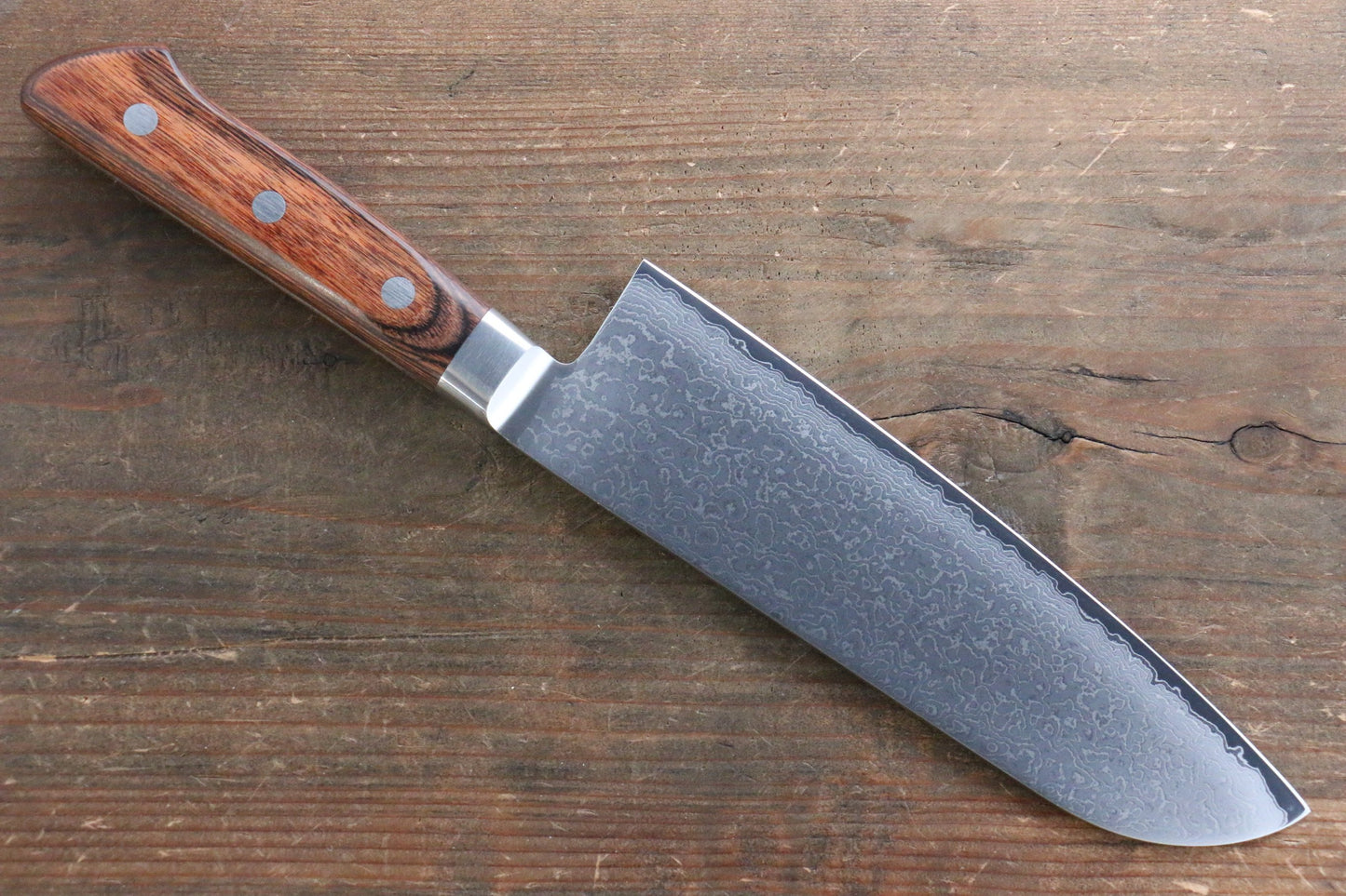 玉鋼 響十 63層 ダマスカス 三徳包丁 175mm KP-1114 - 清助刃物
