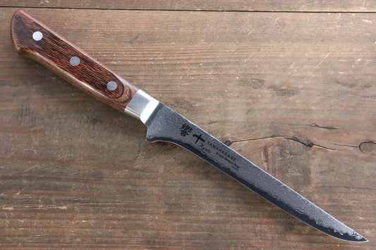 玉鋼 響十 63層 ダマスカス ボーニングナイフ  160mm KP-1119 - 清助刃物
