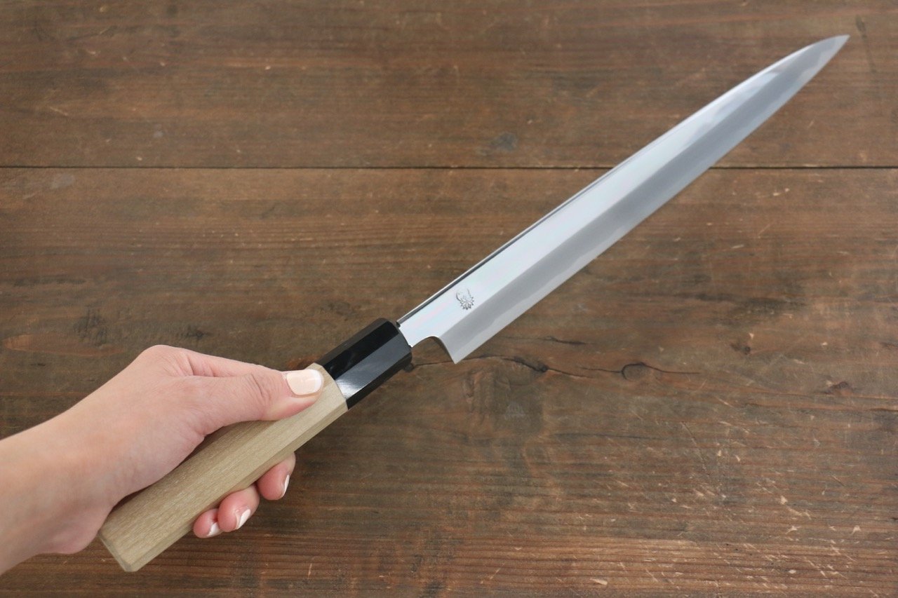 重陽 白鋼 鏡面仕上げ 柳刃包丁 240mm - 清助刃物