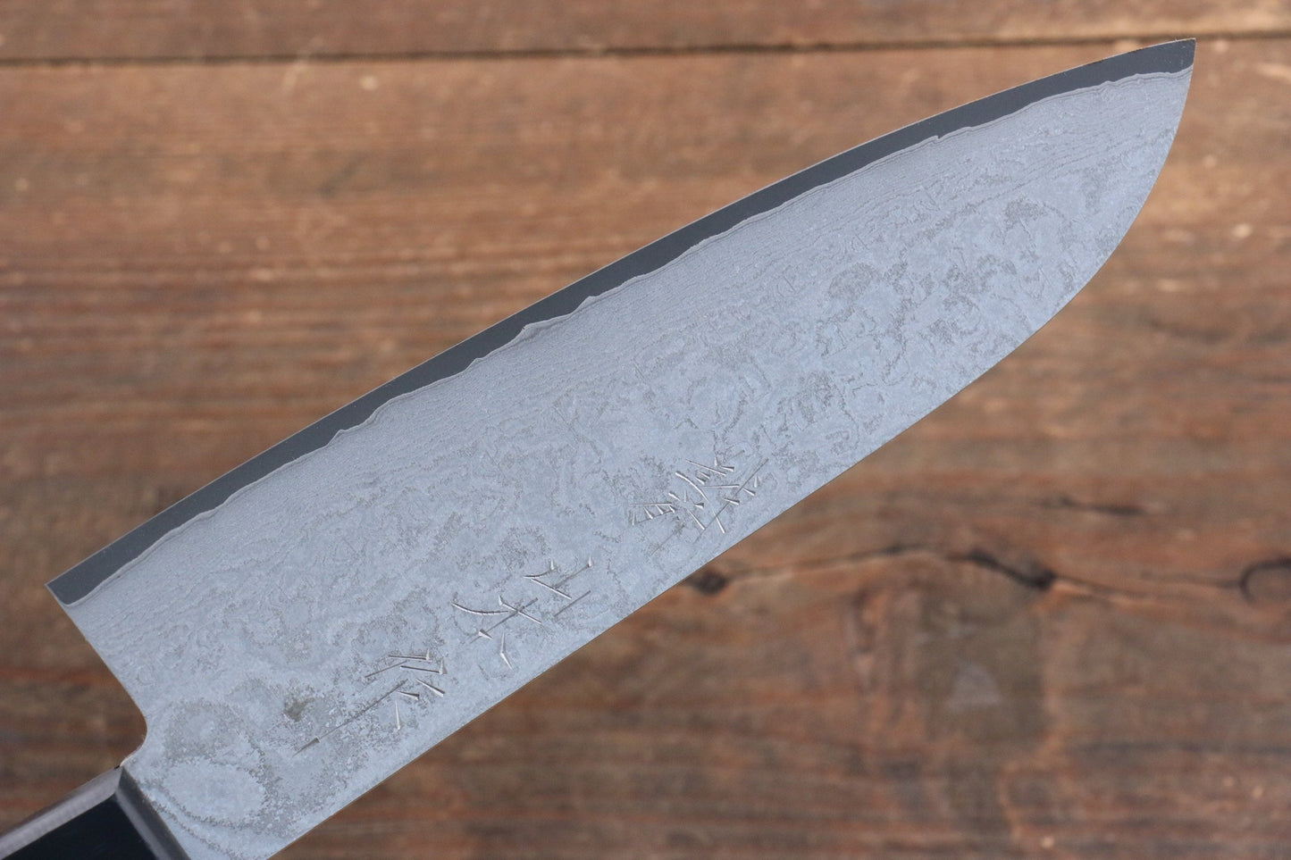 山本 直 V金10号 黒ダマスカス 三徳包丁 180mm 黒合板柄 - 清助刃物