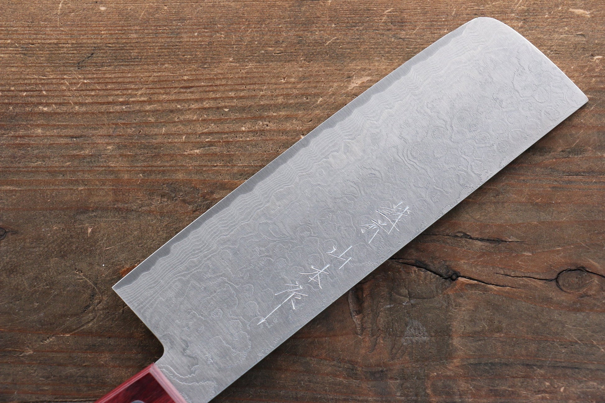 山本 直 SG2 ダマスカス 磨き仕上げ 菜切包丁  165mm 赤合板柄 - 清助刃物