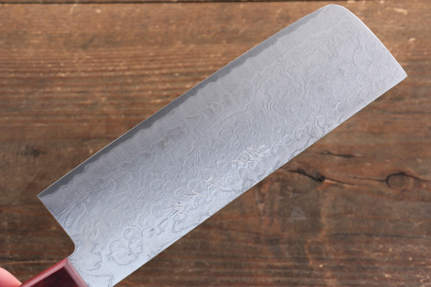 山本 直 SG2 ダマスカス 磨き仕上げ 菜切包丁  165mm 赤合板柄 - 清助刃物
