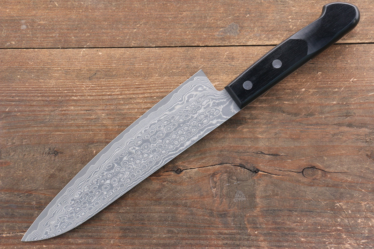 山本 直 SG2 ダマスカス 磨き仕上げ 牛刀包丁 180mm 黒合板柄 - 清助刃物