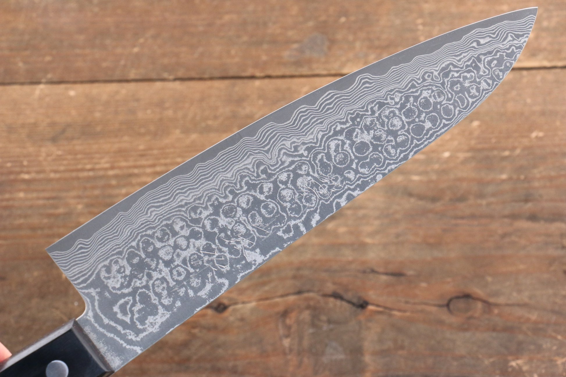 山本 直 SG2 ダマスカス 磨き仕上げ 牛刀包丁  180mm 黒合板柄 - 清助刃物