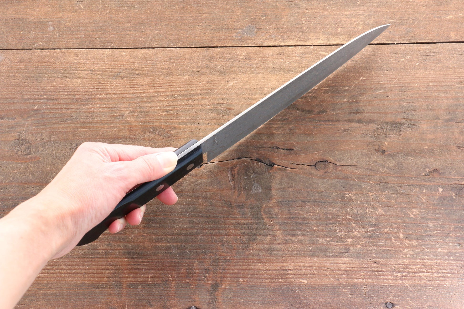 山本 直 SG2 ダマスカス 磨き仕上げ 牛刀包丁  180mm 黒合板柄 - 清助刃物