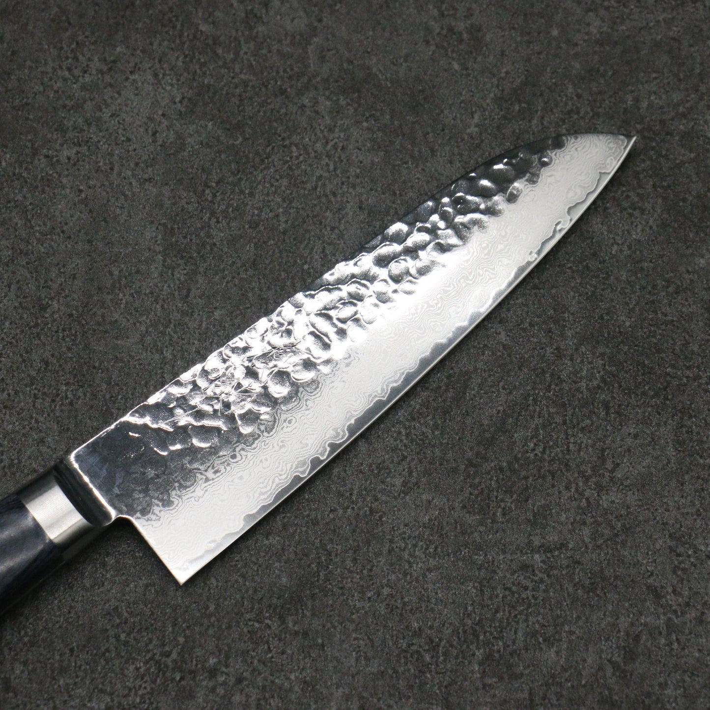 清助 青雲 VG10 33層 ダマスカス 三徳包丁 180mm 合板 (紺色)柄 - 清助刃物