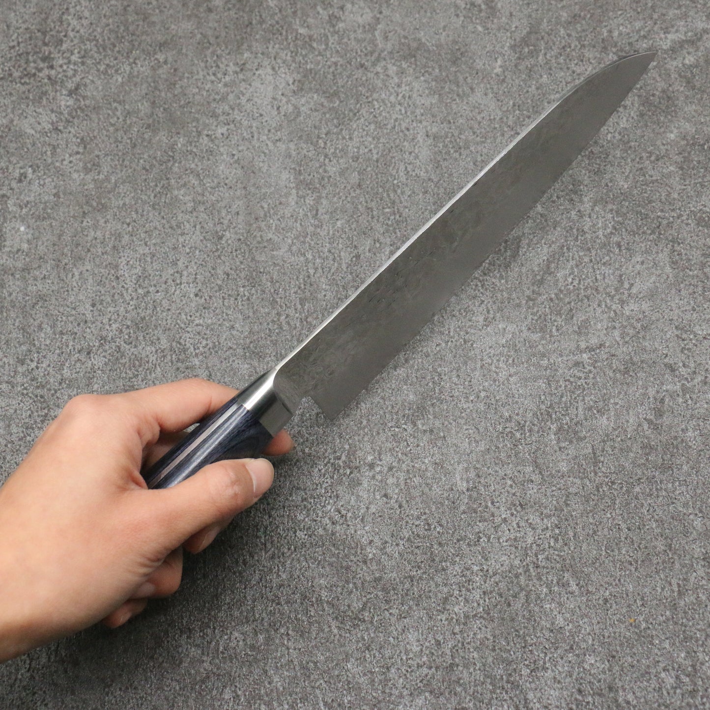 清助 青雲 VG10 33層 ダマスカス 三徳包丁 180mm 合板 (紺色)柄 - 清助刃物