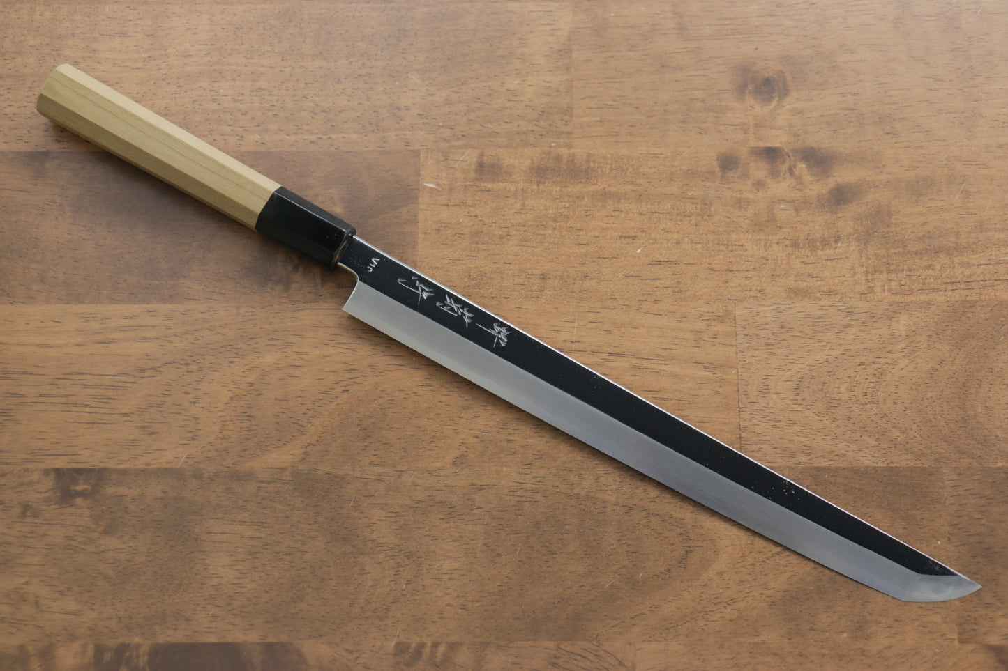 堺 菊守 V金10号 鏡面仕上げ 先丸蛸引包丁 270mm 朴柄 - 清助刃物