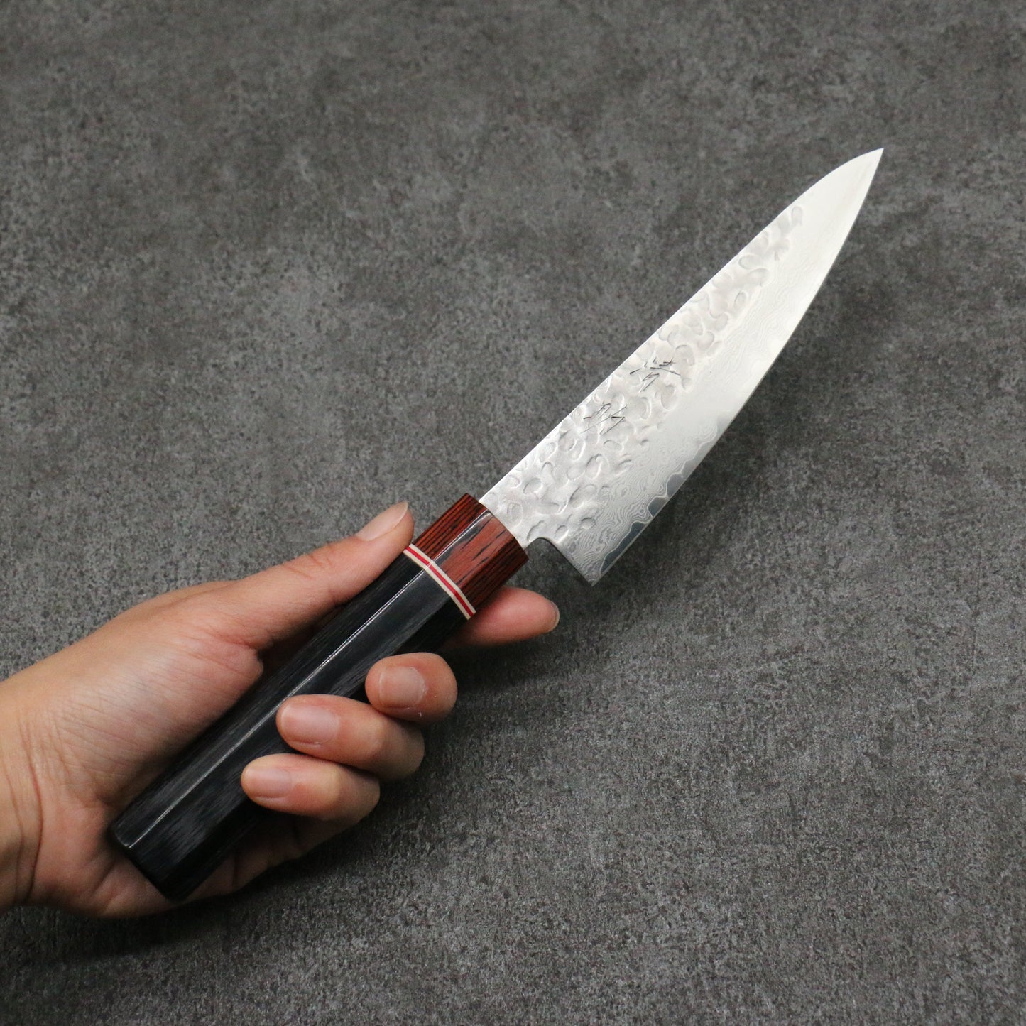 清助 V金10号 小三徳包丁 135mm 黒合板柄 - 清助刃物