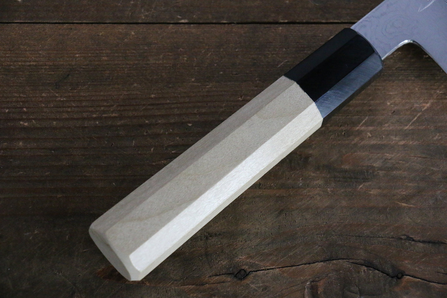 堺 菊守 青一鋼 ダマスカス 三徳包丁 180mm 朴柄 - 清助刃物