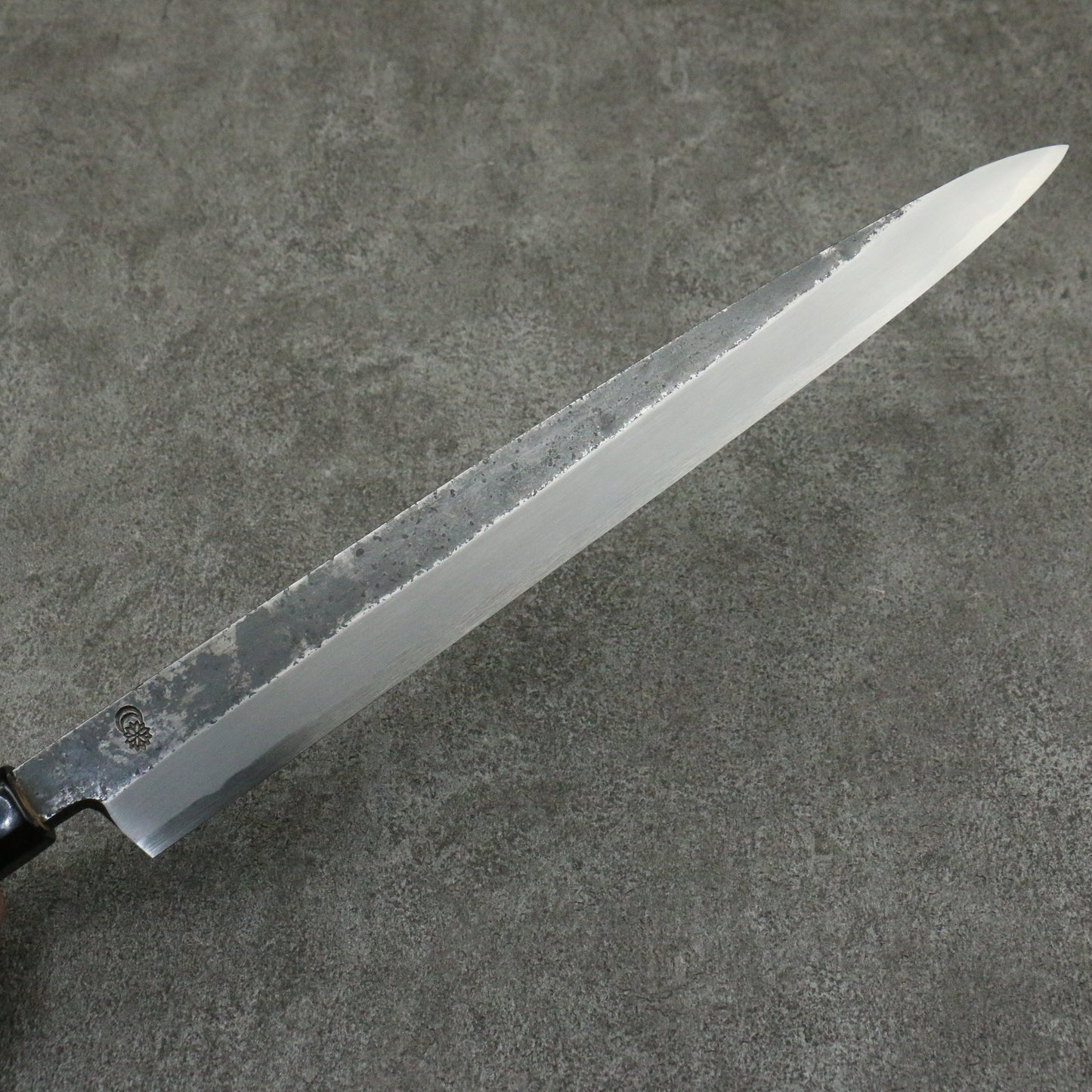 菊月 白ニ鋼 黒打 柳刃包丁 和包丁 300mm 朴柄 - 清助刃物