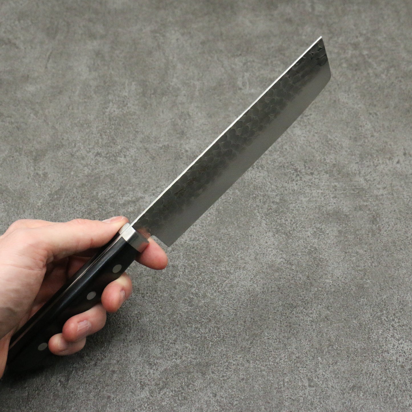 兼常 V金1号 鎚目 菜切包丁 165mm 黒合板柄 - 清助刃物