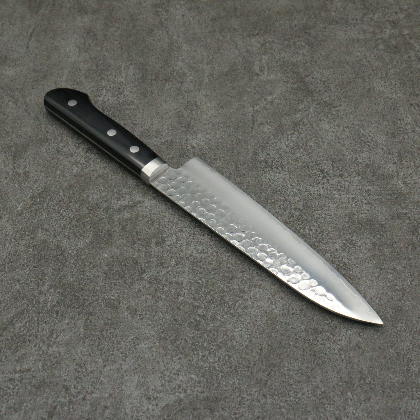 兼常 V金1号 鎚目 牛刀包丁 180mm 黒合板柄 - 清助刃物