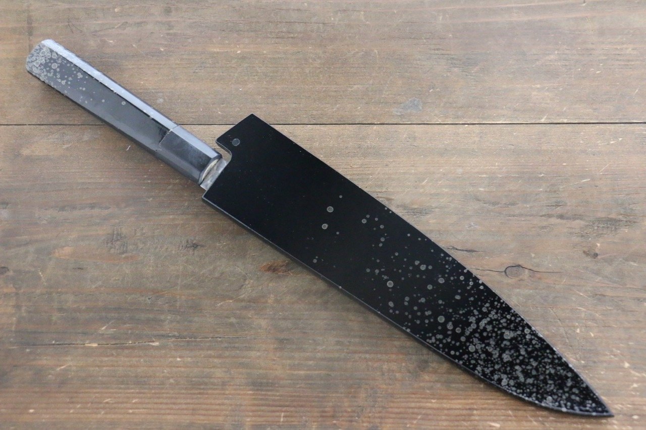 堺 孝行 45層 ダマスカス 鎚目 牛刀包丁 240mm 銀漆塗り柄 鞘付き - 清助刃物