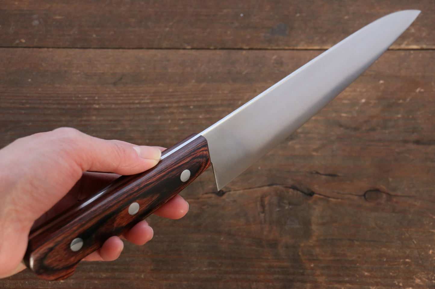 Iseya Molybdenum Steel Petty Japanese Chef Knife 120mm & Gyuto Knife 180mm with Mahogany Handle Set - 清助刃物