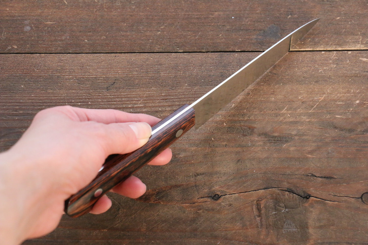 Iseya Molybdenum Steel Petty Japanese Chef Knife 120mm & Gyuto Knife 180mm with Mahogany Handle Set - 清助刃物