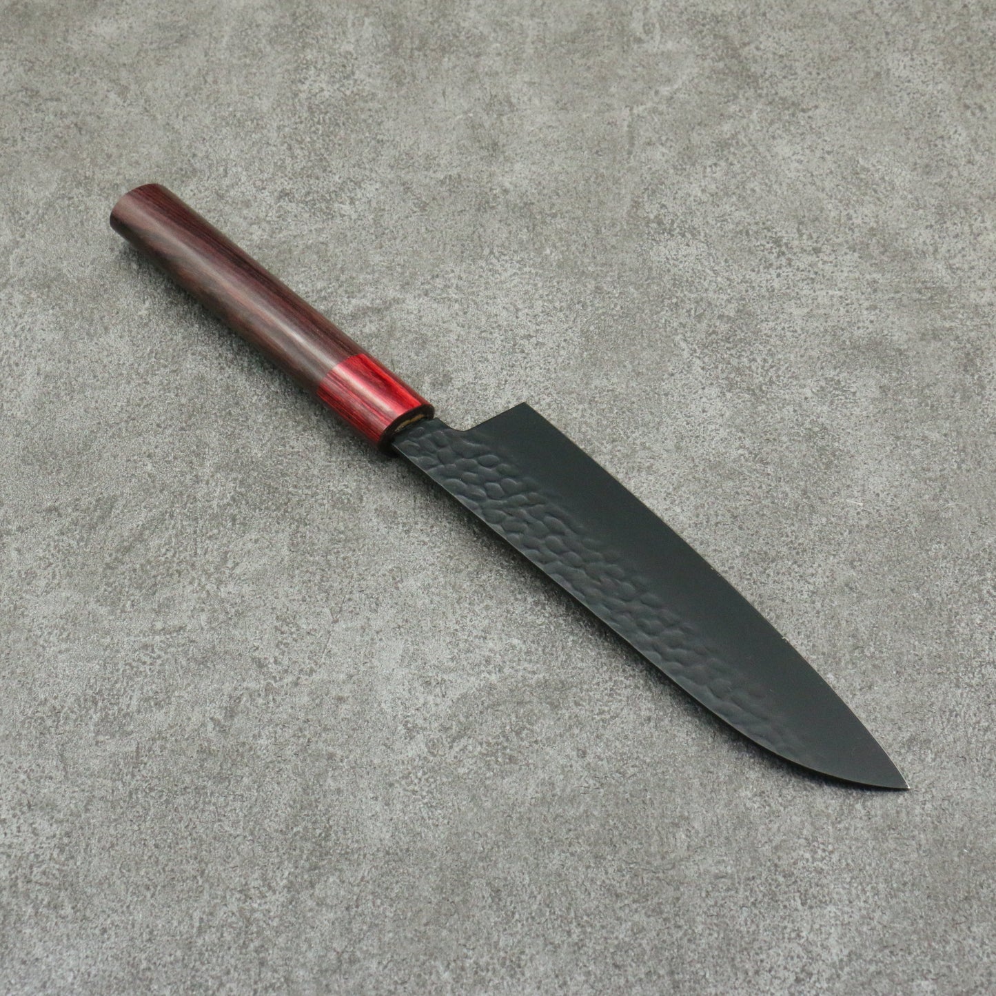 堺 孝行 黒影 V金10号 鎚目 テフロン加工 三徳包丁 170mm 紫檀柄 - 清助刃物