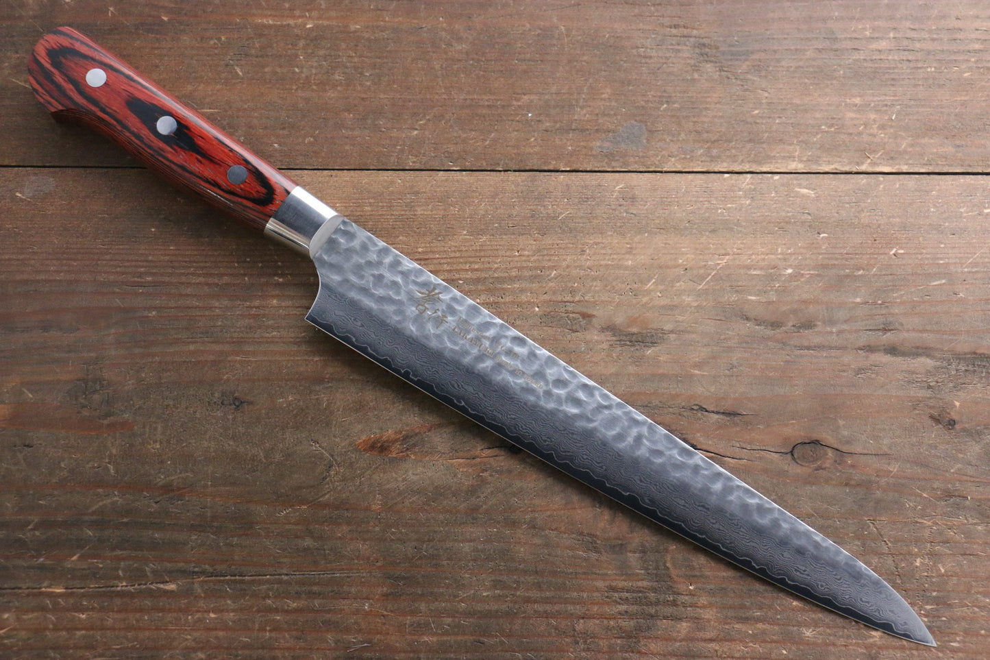 Sakai Takayuki VG10 33 Layer Damascus Sujihiki 240mm, Gyuto 210mm, Santoku 180mm & Petty 120mm Set - 清助刃物