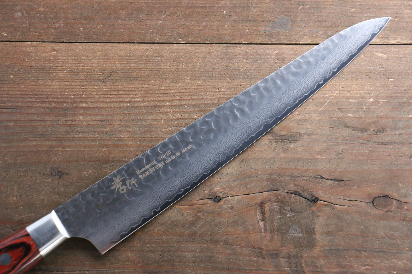 Sakai Takayuki VG10 33 Layer Damascus Sujihiki 240mm, Gyuto 210mm, Santoku 180mm & Petty 120mm Set - 清助刃物