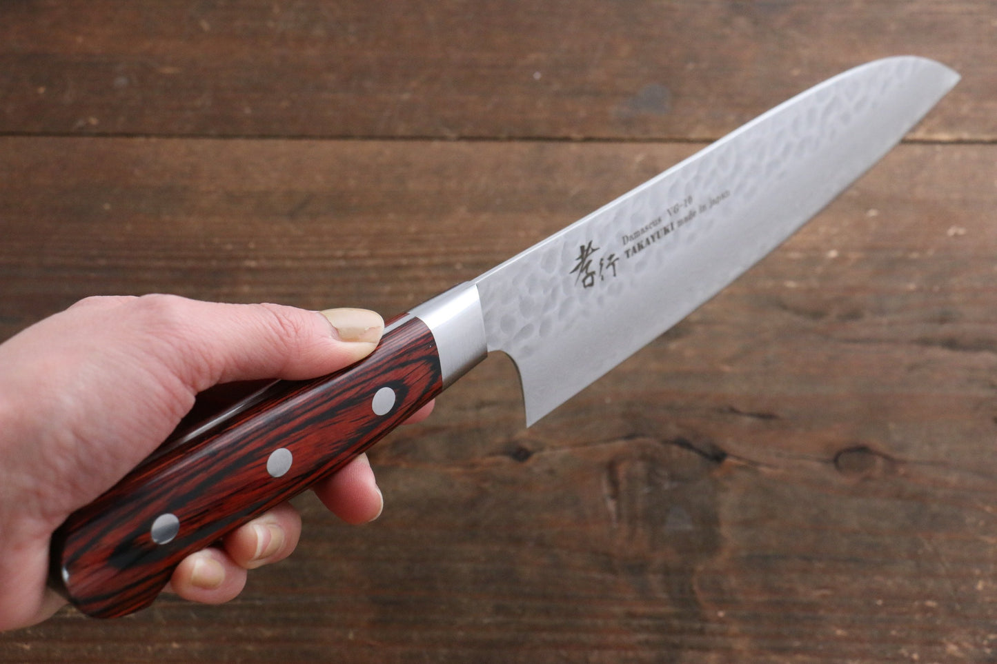 Sakai Takayuki VG10 33 Layer Damascus Sujihiki 240mm, Gyuto 210mm, Santoku 180mm & Petty 120mm Set - 清助刃物