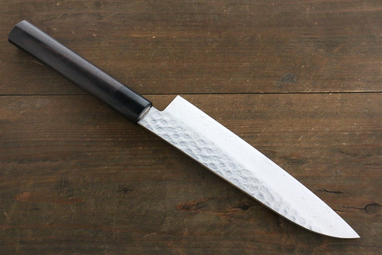 堺 孝行 AUS10 45層ダマスカス 三徳包丁 180mm 紫檀柄 - 清助刃物
