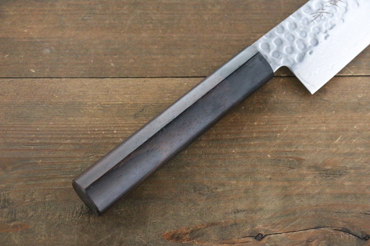 堺 孝行 AUS10 45層ダマスカス 三徳包丁 180mm 紫檀柄 - 清助刃物