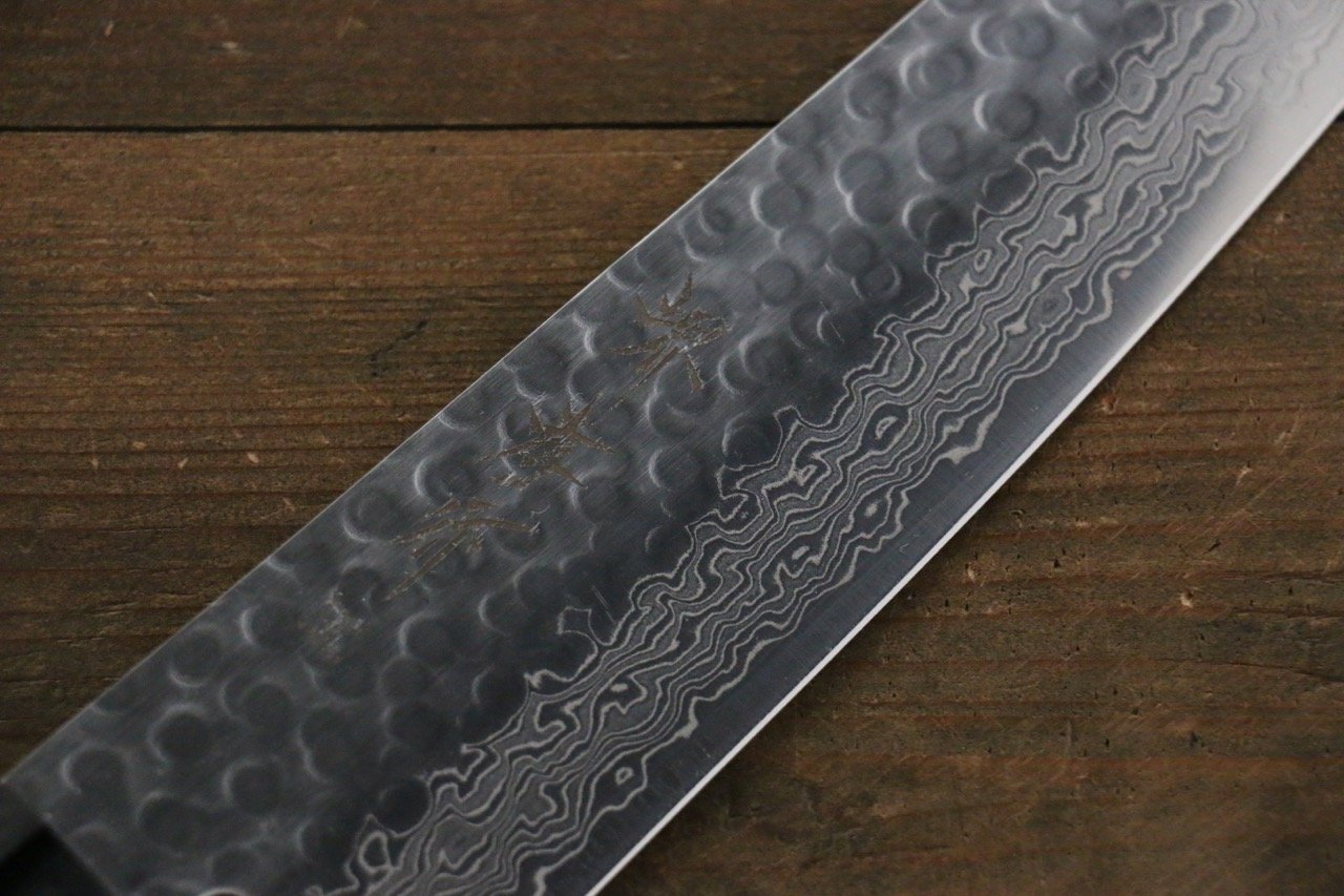 堺 孝行 AUS10 45層ダマスカス 三徳包丁 180mm 紫檀柄 - 清助刃物