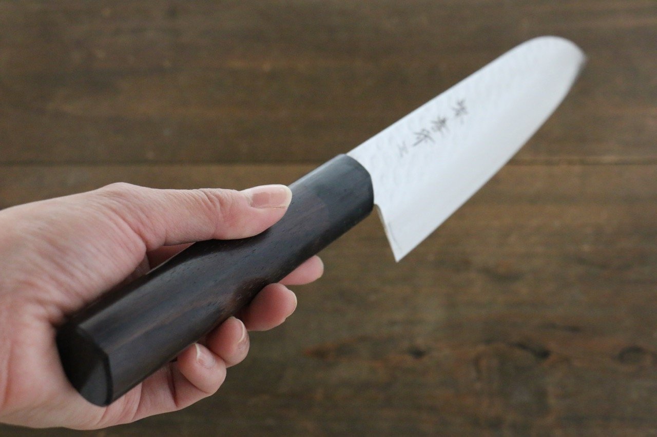 堺 孝行 AUS10 45層ダマスカス 三徳包丁 180mm 紫檀柄 - 清助刃物