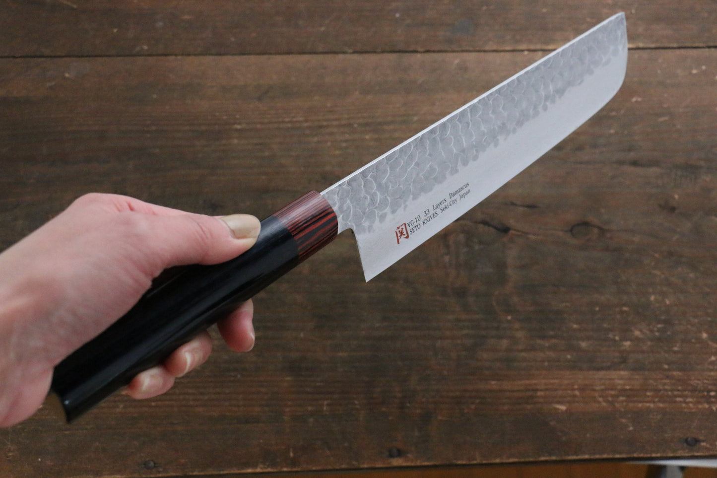 Iseya VG10 33 Layer Damascus Japanese Petty 80mm, Petty 150mm, Santoku, Small Santoku, Gyuto, Nakiri & Sushi Chef Knife 210mm Set - 清助刃物