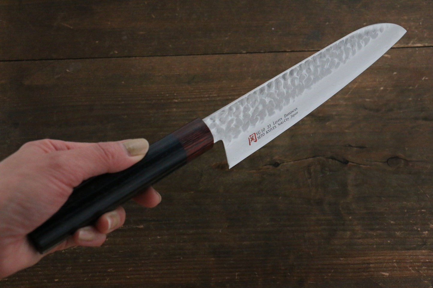 Iseya VG10 33 Layer Damascus Japanese Petty 80mm, Petty 150mm, Santoku, Small Santoku, Gyuto, Nakiri & Sushi Chef Knife 210mm Set - 清助刃物