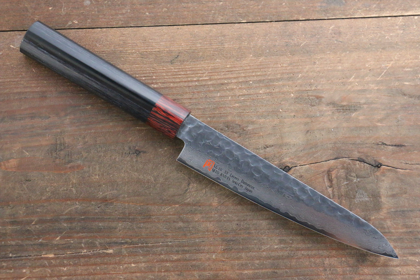 Iseya VG10 33 Layer Damascus Japanese Petty 80mm, Petty 150mm, Santoku, Small Santoku, Gyuto, Nakiri & Sushi Chef Knife 210mm Set - 清助刃物