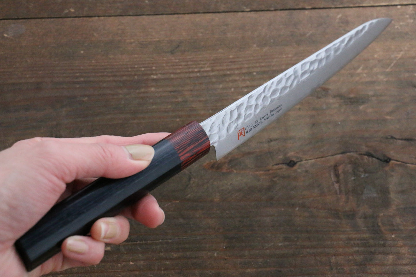 Iseya VG10 33 Layer Damascus Japanese Petty 80mm, Petty 150mm, Santoku, Small Santoku, Gyuto, Nakiri & Sushi Chef Knife 210mm Set - 清助刃物