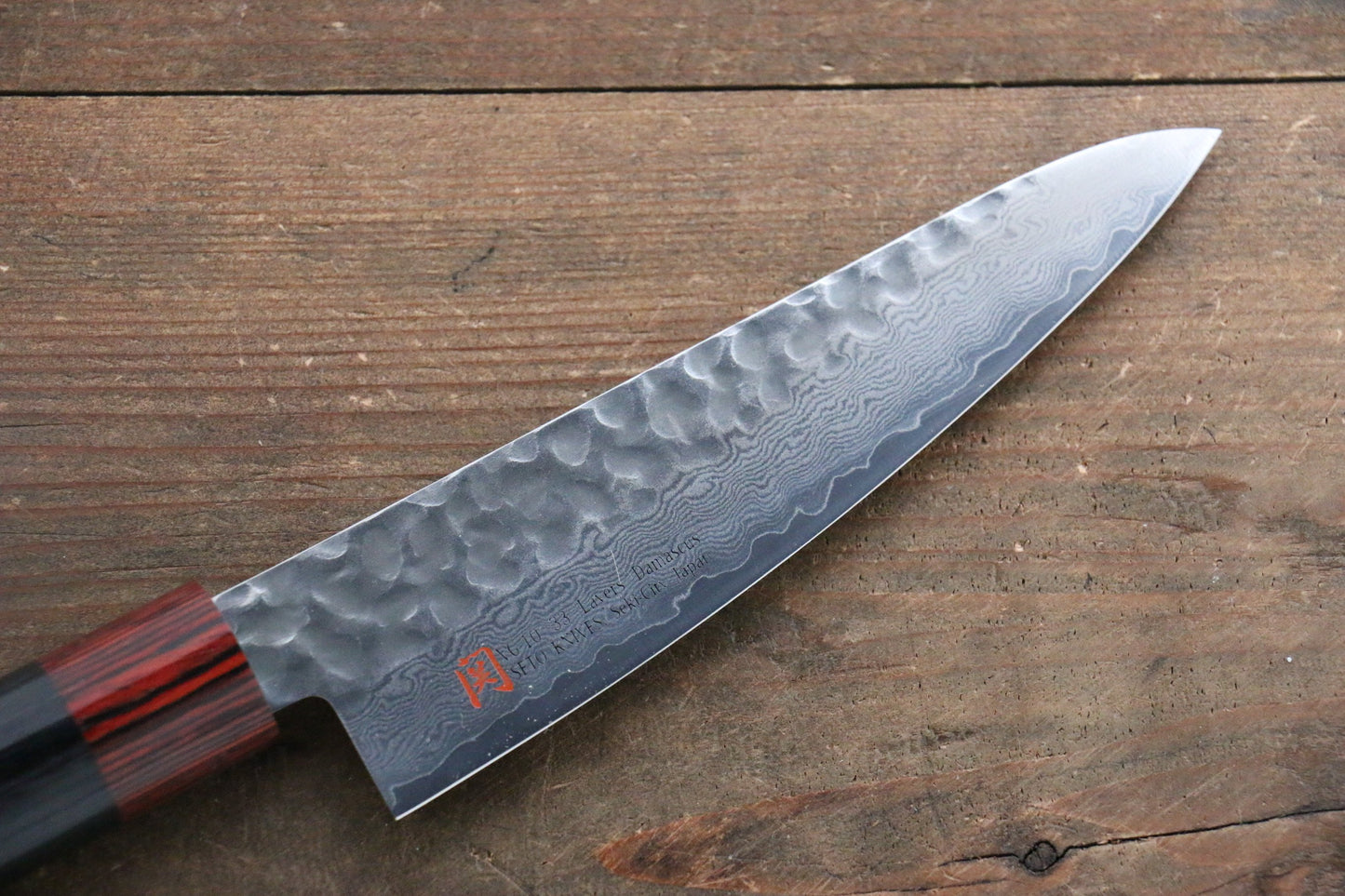Iseya VG10 33 Layer Damascus Japanese Petty 80mm, Petty 150mm, Santoku, Small Santoku, Gyuto, Nakiri & Sushi Chef Knife 210mm Set - 清助刃物
