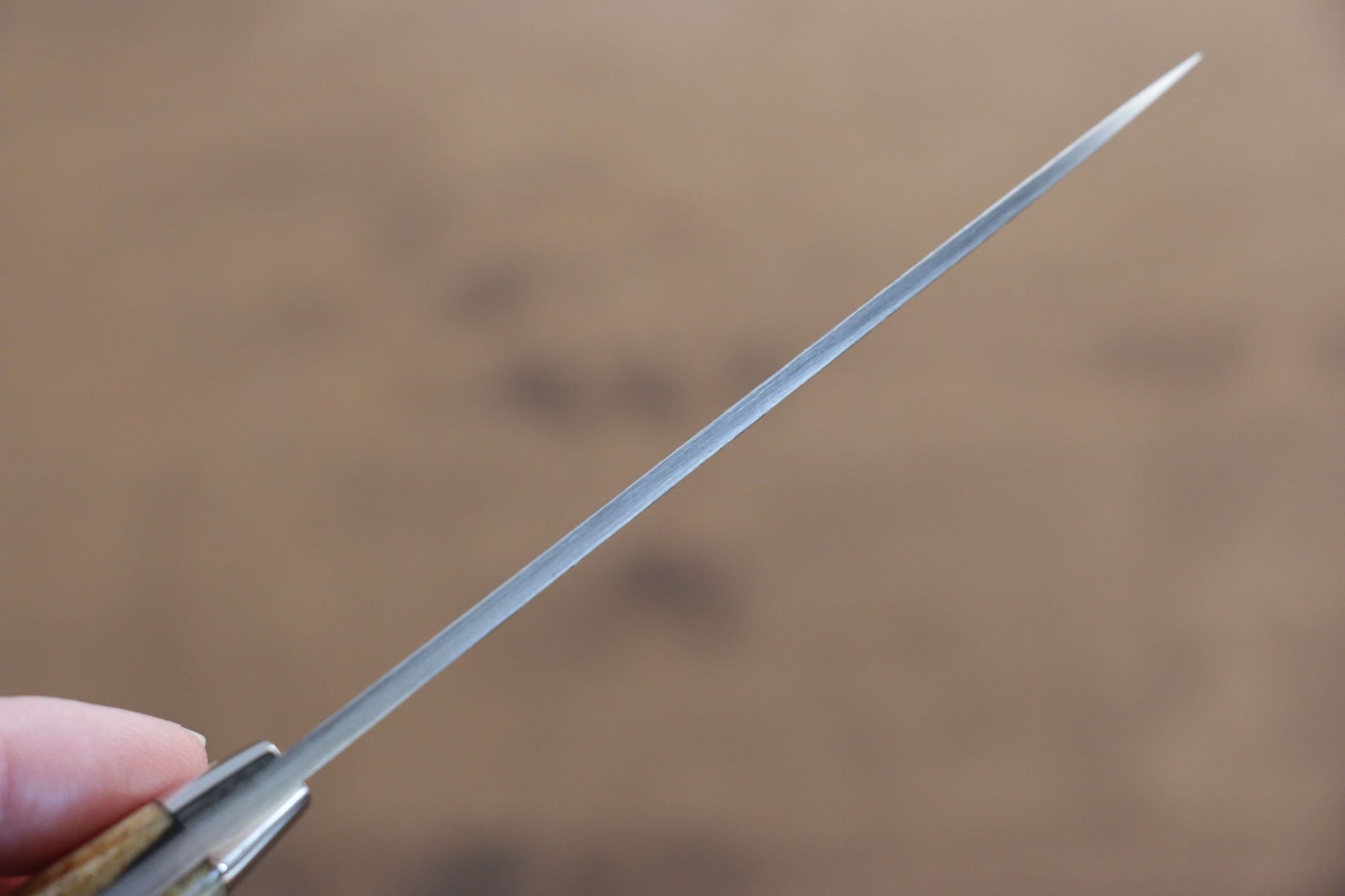 野村 V金10号 ダマスカス ペティーナイフ  100mm 黃牛骨柄 - 清助刃物