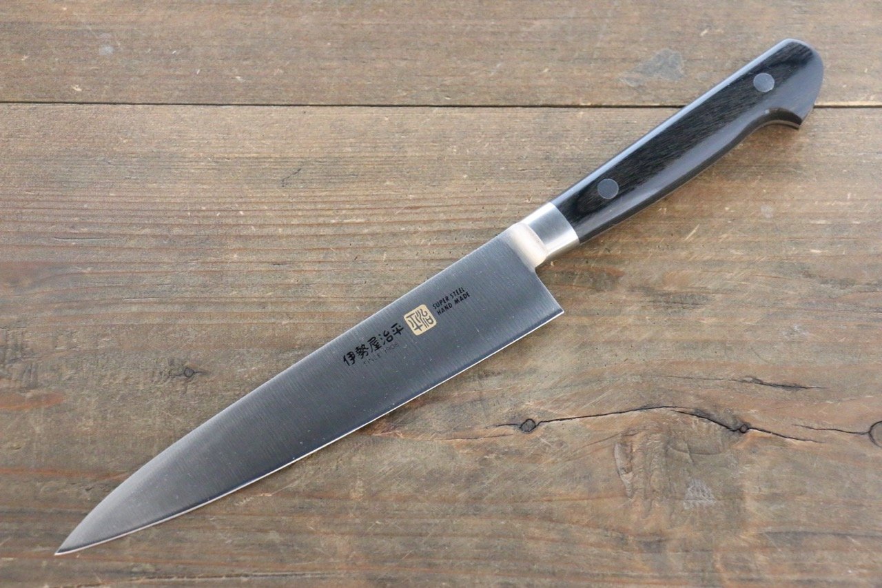 伊勢屋 モリブデン鋼(MOL) ペティーナイフ 150mm 黒合板柄 - 清助刃物