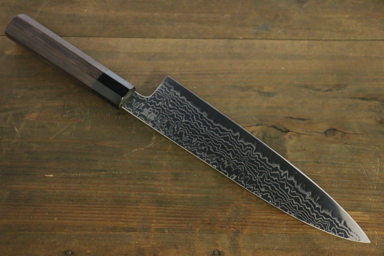 佑成 ZDP189 ダマスカス 牛刀包丁 210mm 紫檀柄 - 清助刃物
