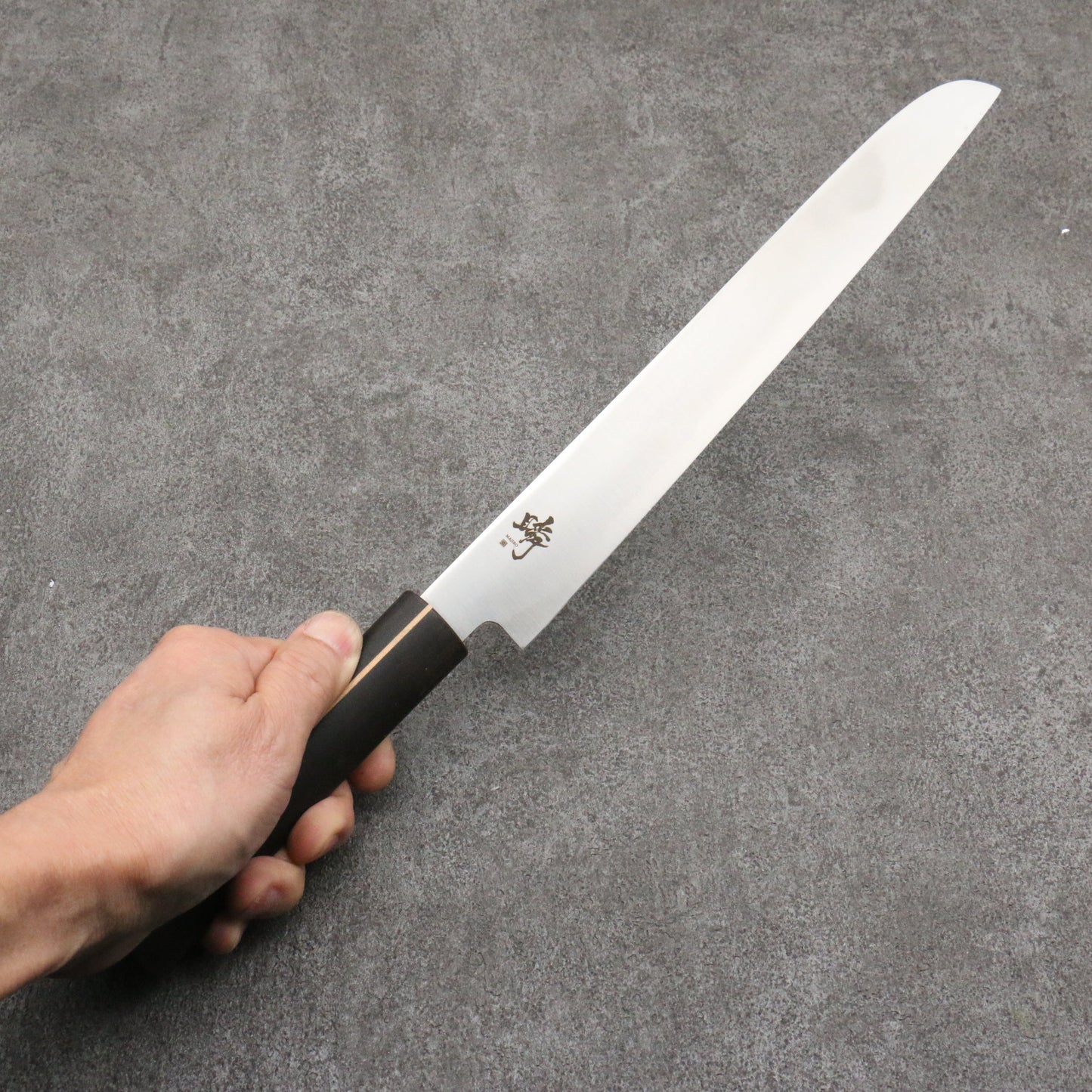 田中 誠貴 瞬(まじろ) 銀三鋼 パン切り包丁 270mm 黒檀柄 - 清助刃物