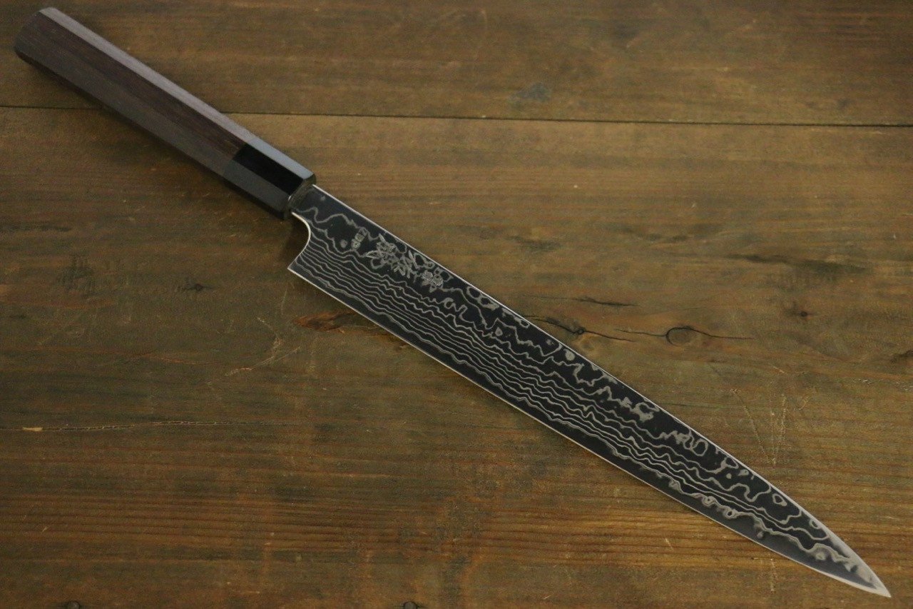 佑成 ZDP189 ダマスカス 筋引包丁 270mm 紫檀柄 - 清助刃物