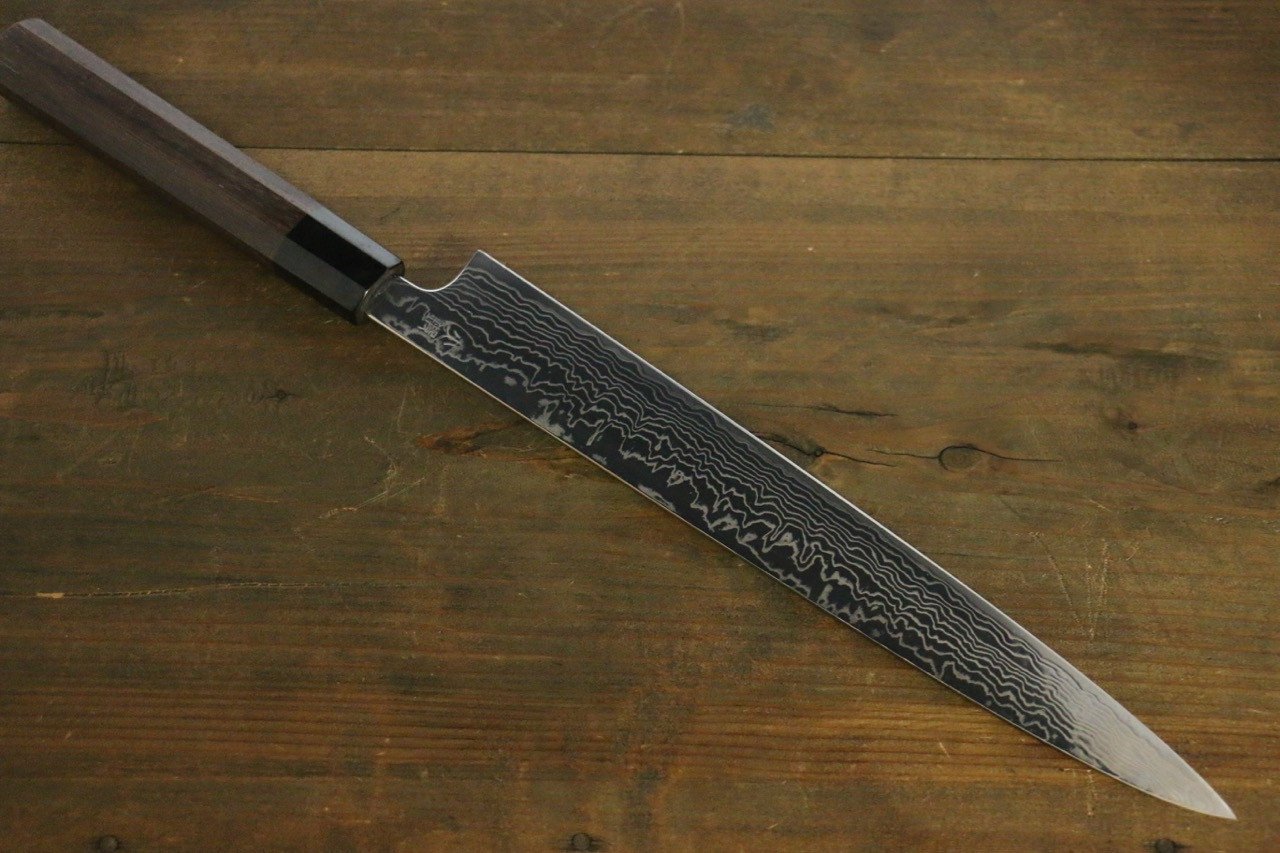 佑成 ZDP189 ダマスカス 筋引包丁 270mm 紫檀柄 - 清助刃物