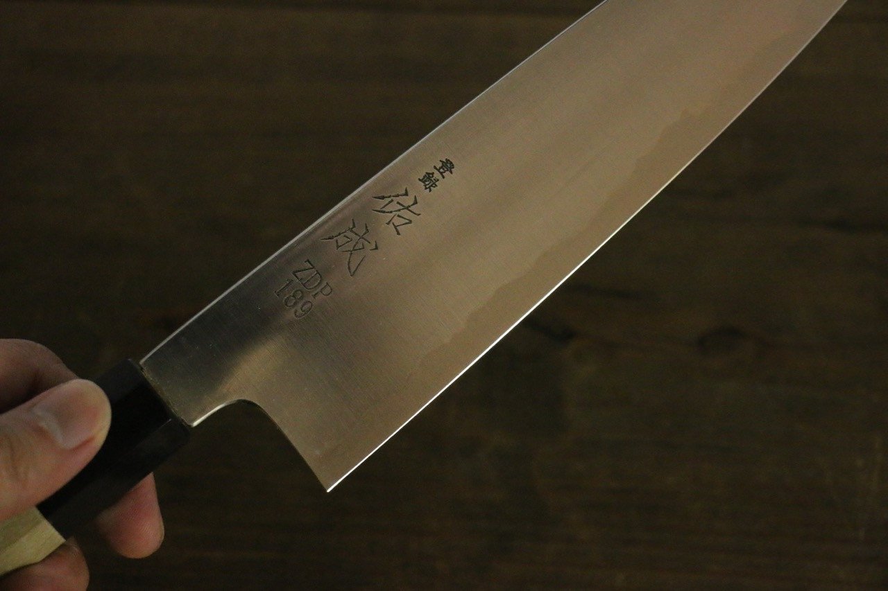 佑成 ZDP189 3層 牛刀包丁 210mm 朴柄 - 清助刃物