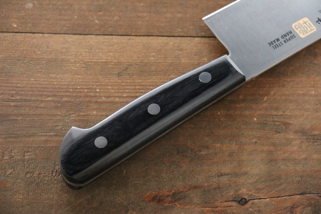 Iseya Molybdenum Steel petty Knife 150mm & Santoku Knife 180mm with Black Packer wood Handle Set - 清助刃物