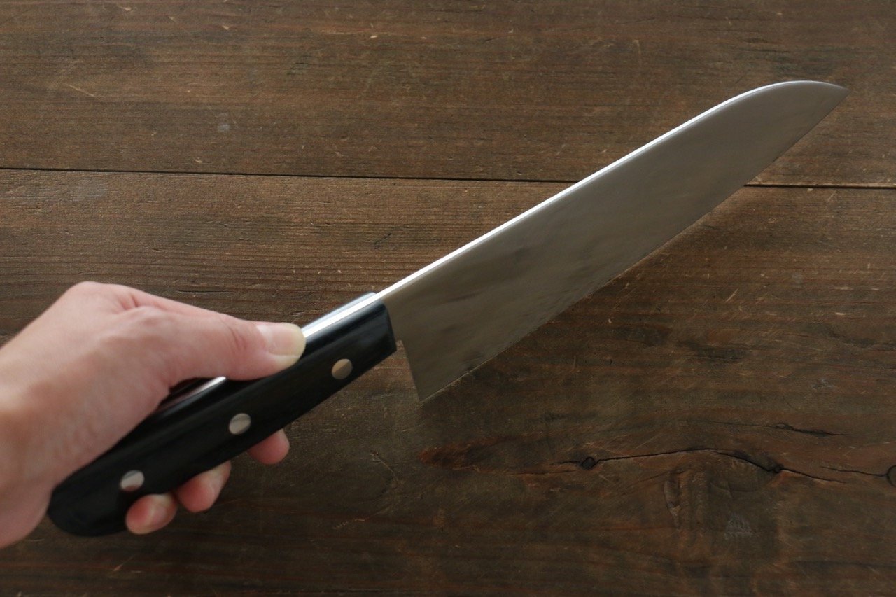 Iseya Molybdenum Steel petty Knife 150mm & Santoku Knife 180mm with Black Packer wood Handle Set - 清助刃物