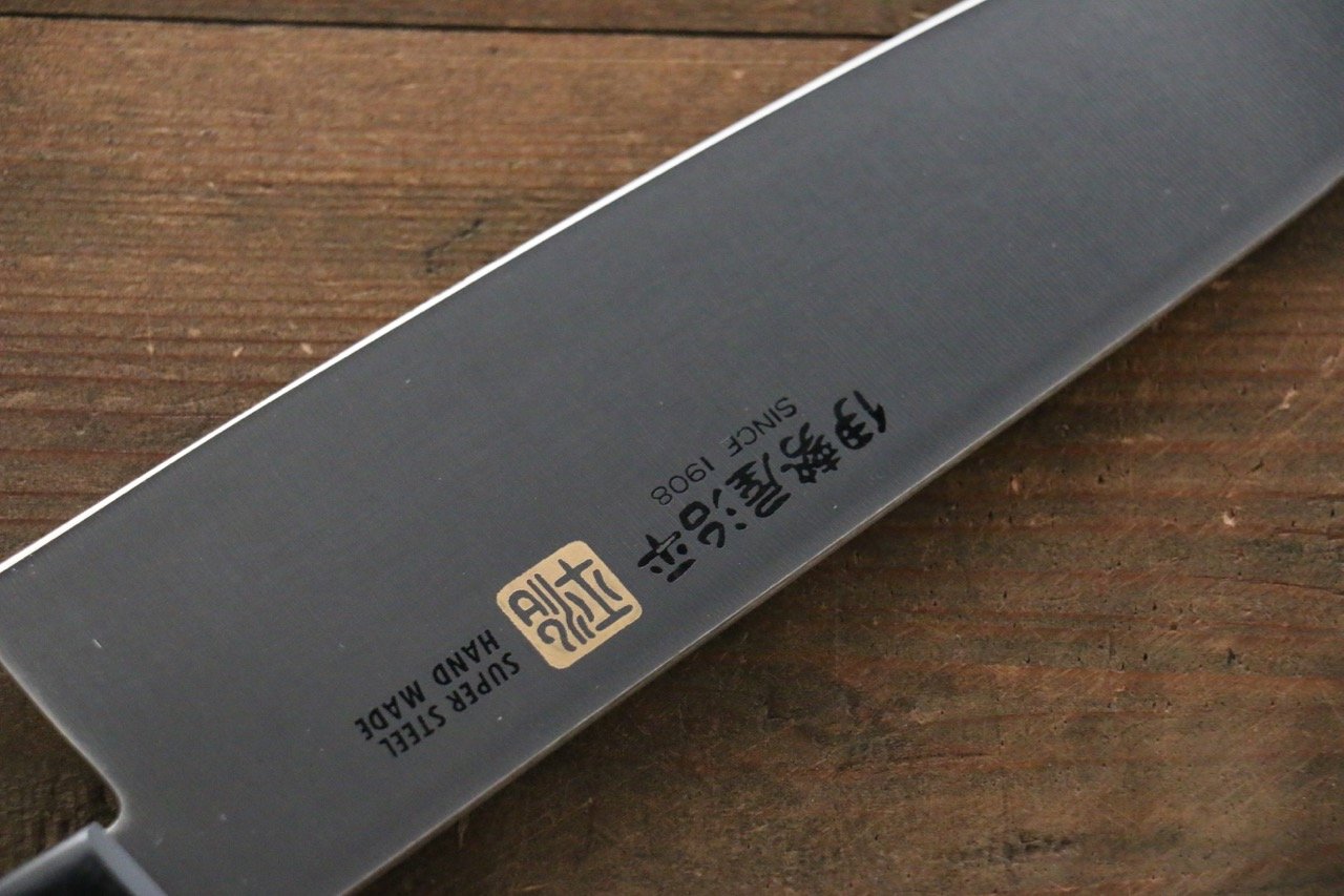 Iseya Molybdenum Steel petty Knife 150mm & Santoku Knife 180mm with Black Packer wood Handle Set - 清助刃物
