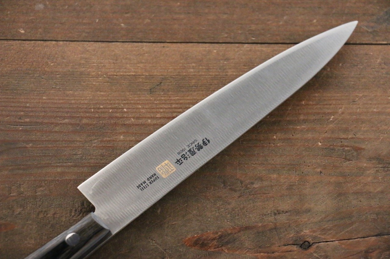 Iseya Molybdenum Steel petty Knife 150mm & Santoku Knife 180mm with Black Packer wood Handle Set - 清助刃物