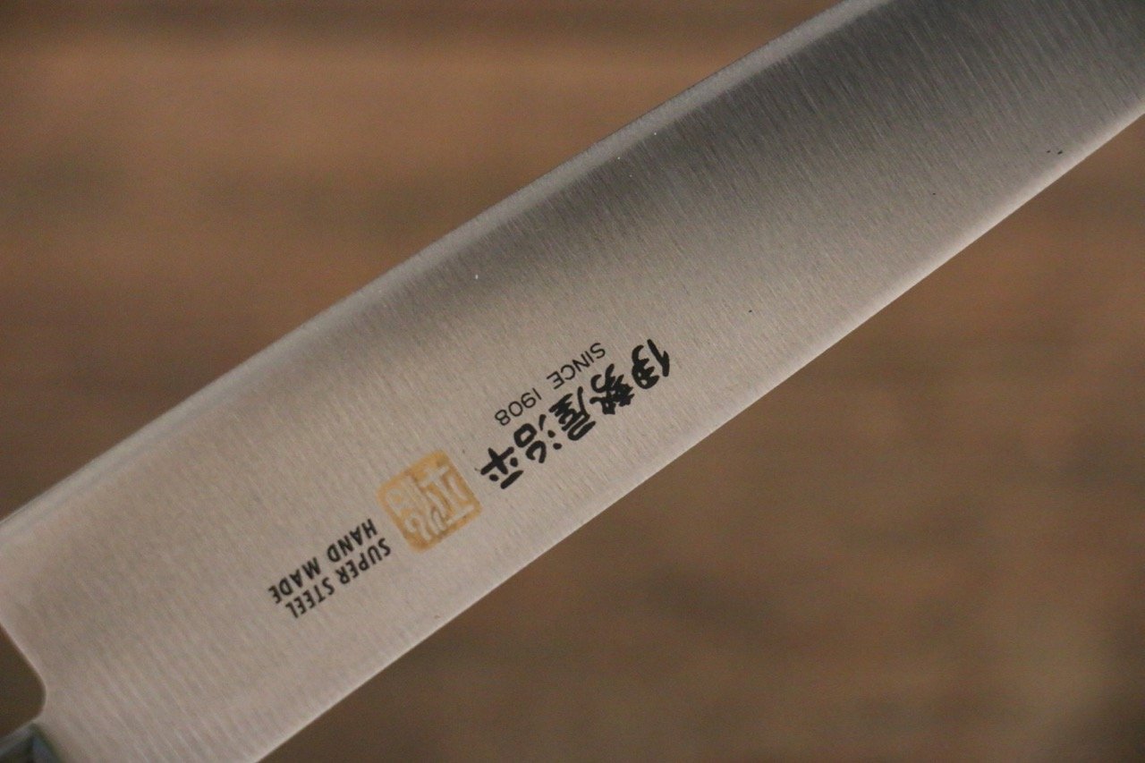 Iseya Molybdenum Steel petty Knife 150mm & Santoku Knife 180mm with Black Packer wood Handle Set - 清助刃物