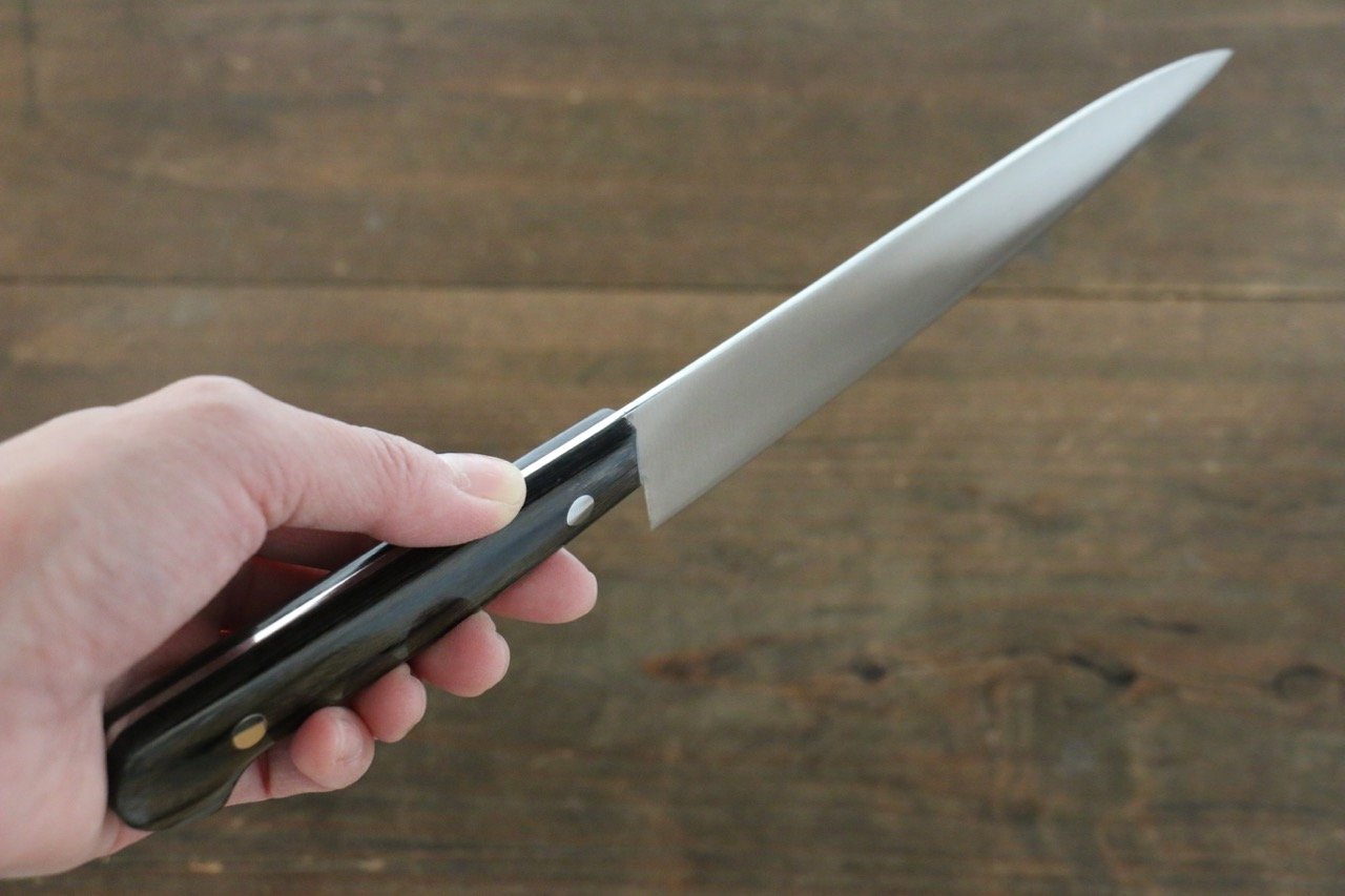 Iseya Molybdenum Steel petty Knife 150mm & Santoku Knife 180mm with Black Packer wood Handle Set - 清助刃物